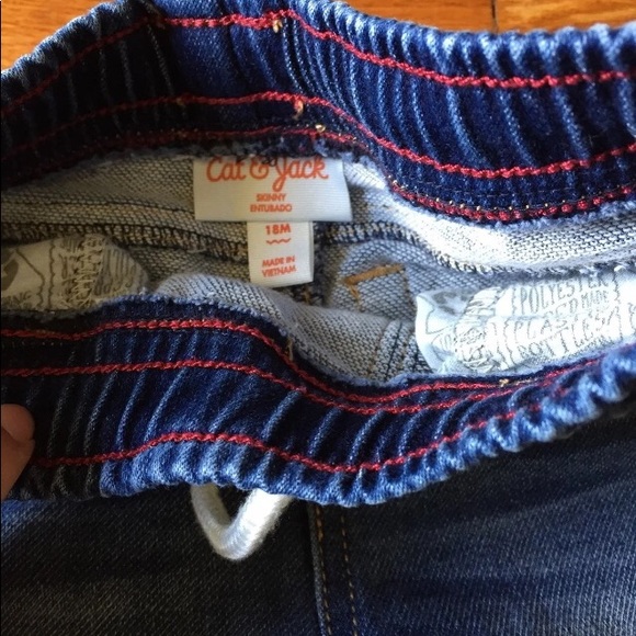 Cat & Jack Drawstring Elastic 18M Jeans - Picture 3 of 3